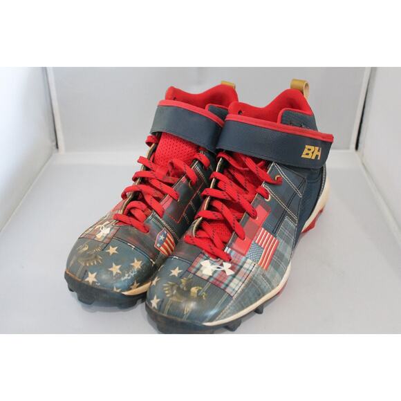Under Armour Harper Big Kids Size 5.5Y Baseball Cleats 3023445-400 USA - Picture 4 of 9